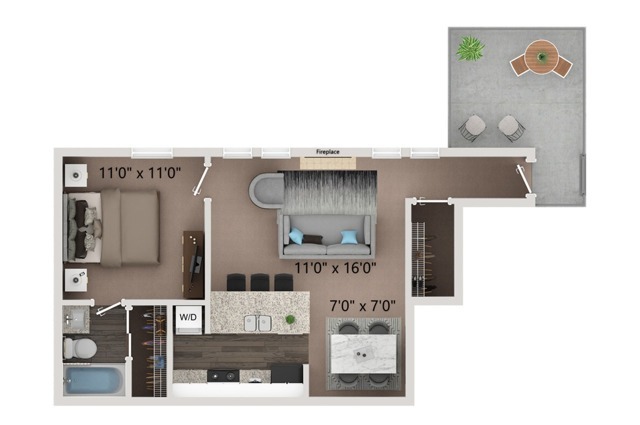 One Bedroom One Bath - Preserve at Preston