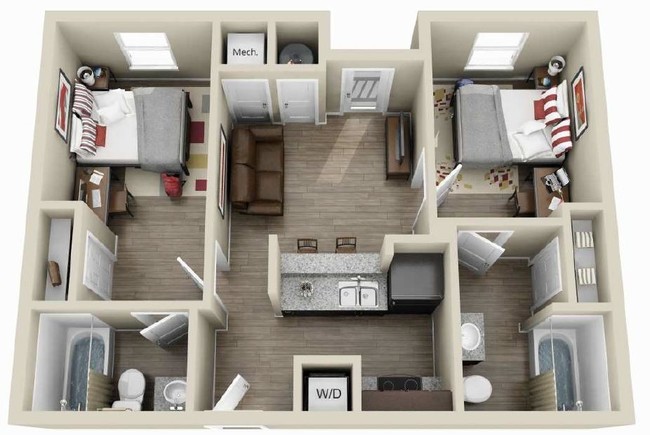 2 Bedroom Floor Plan - The G Apartments