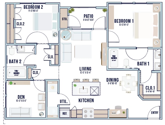 Gardenia | 1098 sq ft - Magnolia Park Apartments