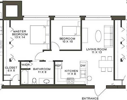 2BR/1BA - 257 Lafayette Center Lofts
