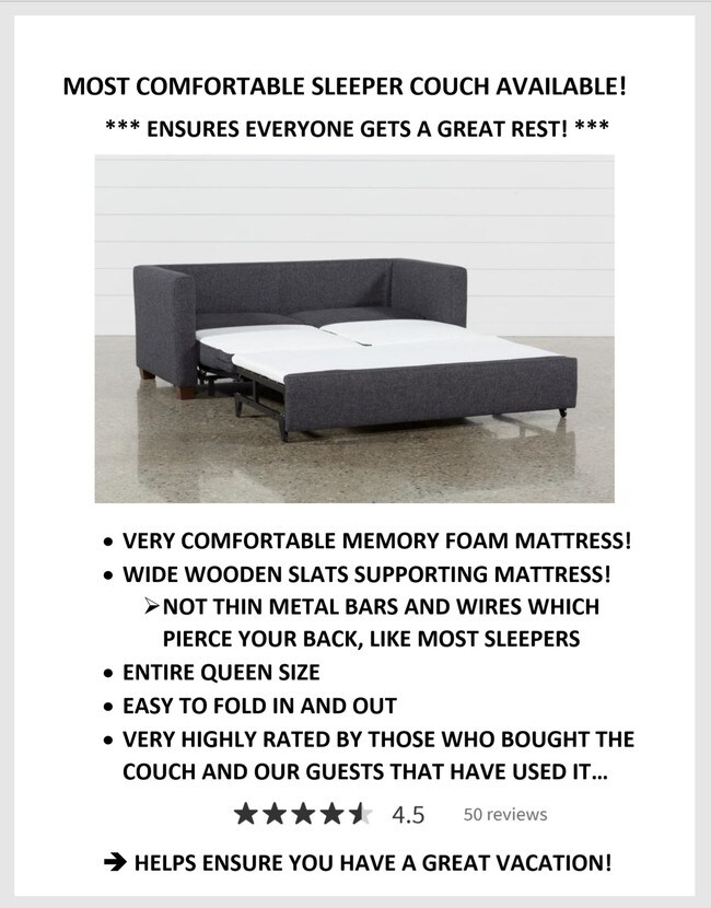 Best sleeper couch available for you & guests - 712 Zanzibar Ct