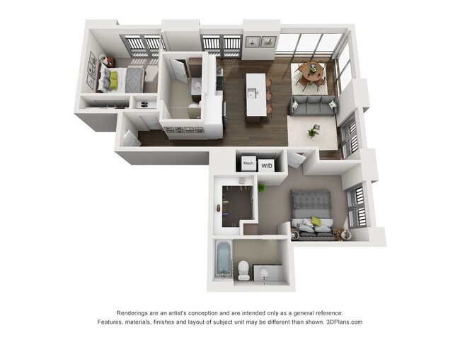 The Dianne - 2X2 Penthouse B - 2 Beds - 2 Baths - 1053 Sq. ft. - Dianne