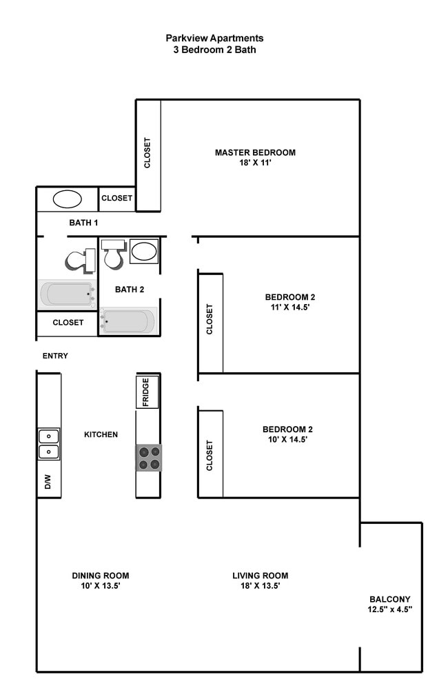 Floorplan - Parkview Apartments