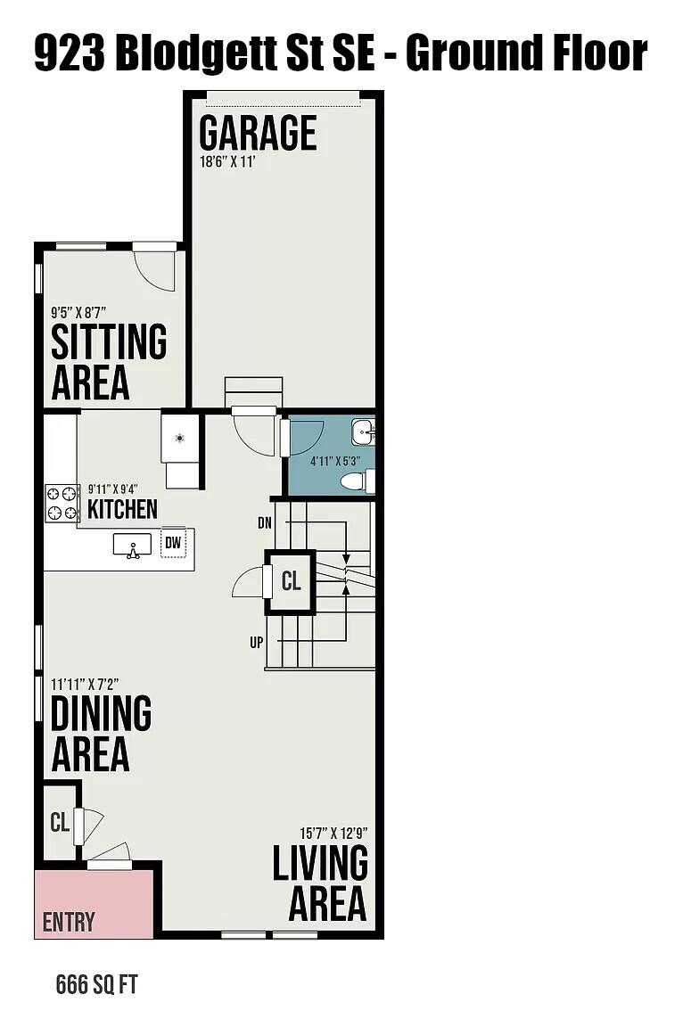 Ground floor layout - 923 Blodgett St SE