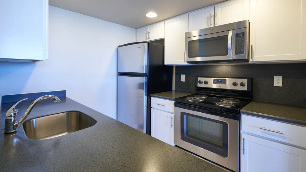 Kitchen with Stainless Steel Appliances - Centennial Tower and Court