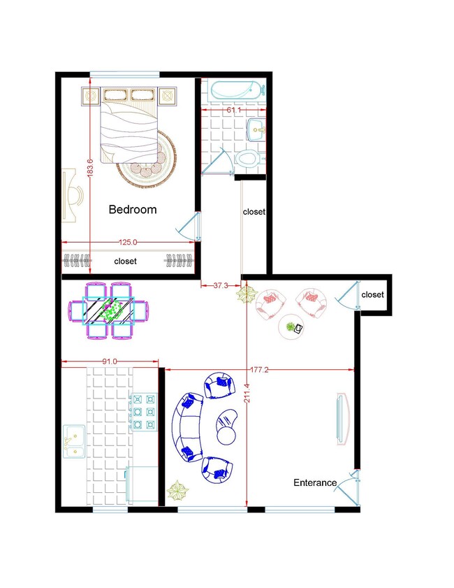 Floor plan - 1417 Holt Apartments