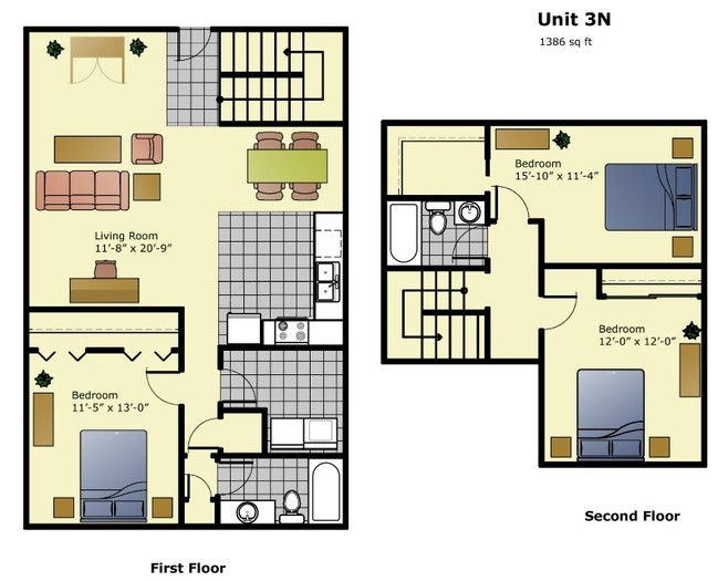 3BR/2BA - Westbrook Apartments