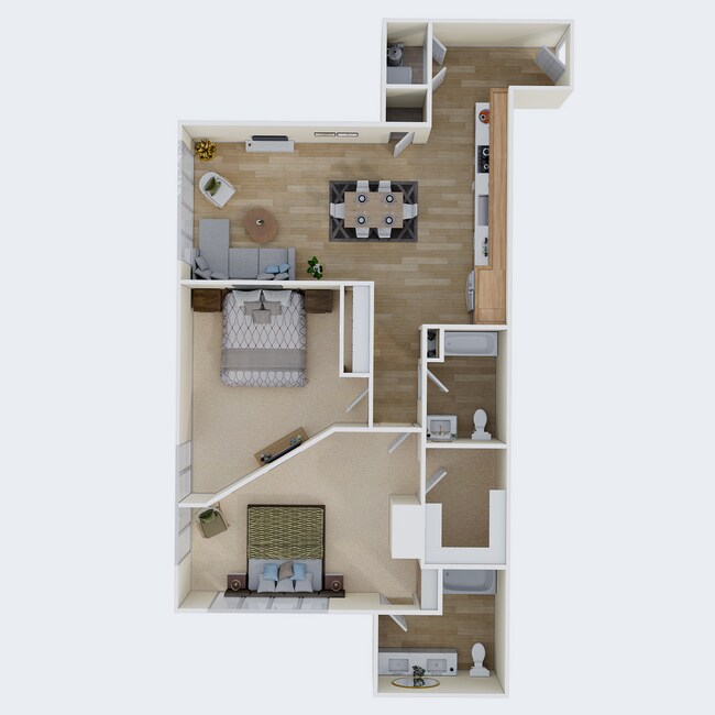 Fredrick Floor Plans - 2 Bedroom Plus - The Cleo Tempe