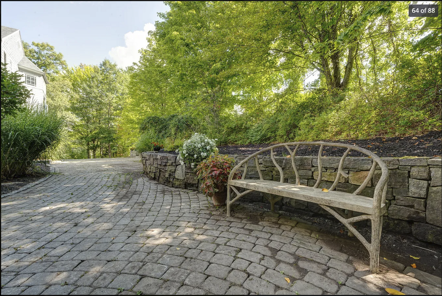 A bench near the herb bed - 1 Overlook Dr