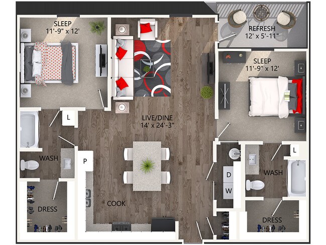 Floorplan - Reatta Ranch Apartments