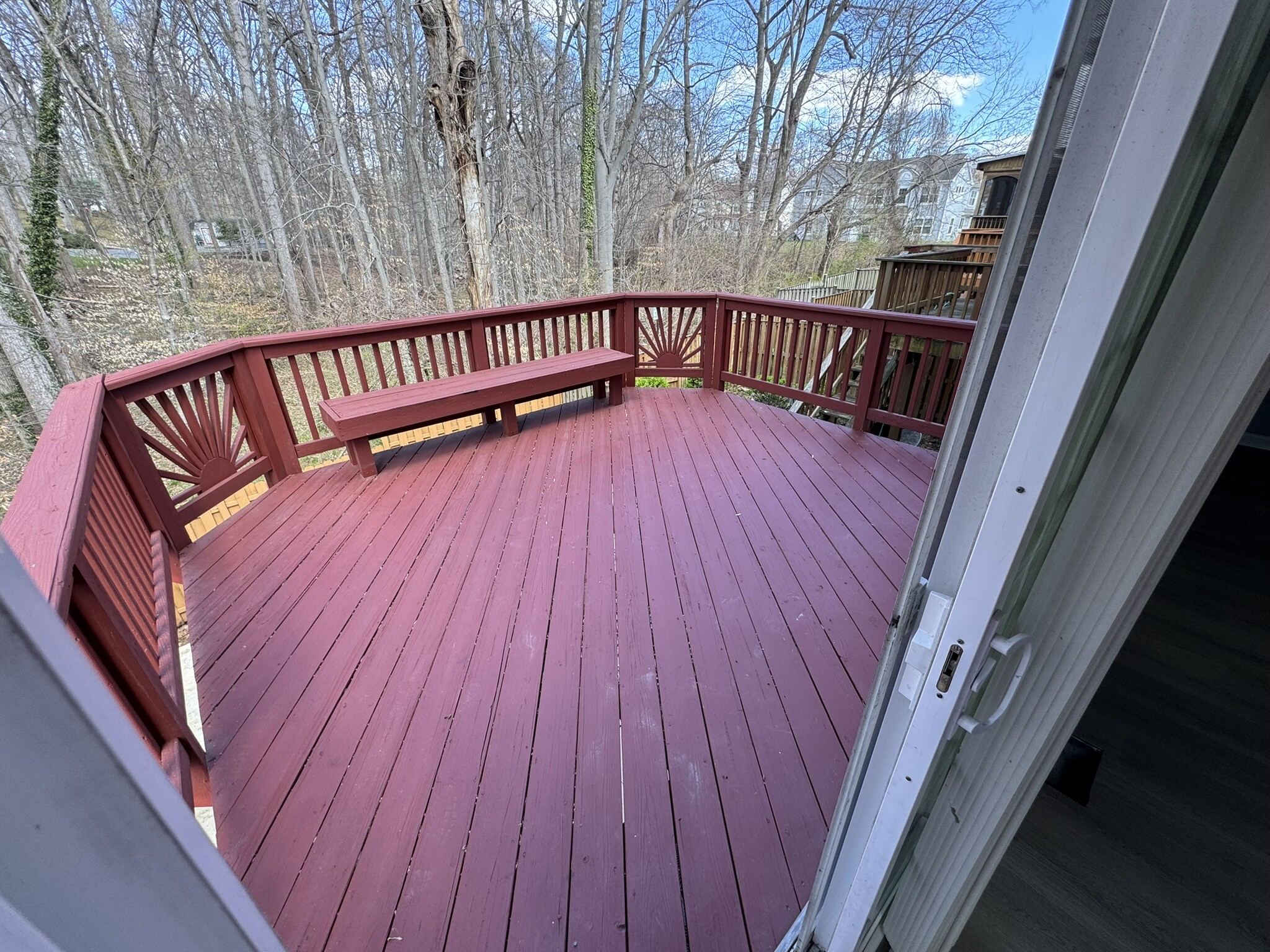 Deck backing to shading trees with nearby creek - 11440 Dunloring Pl