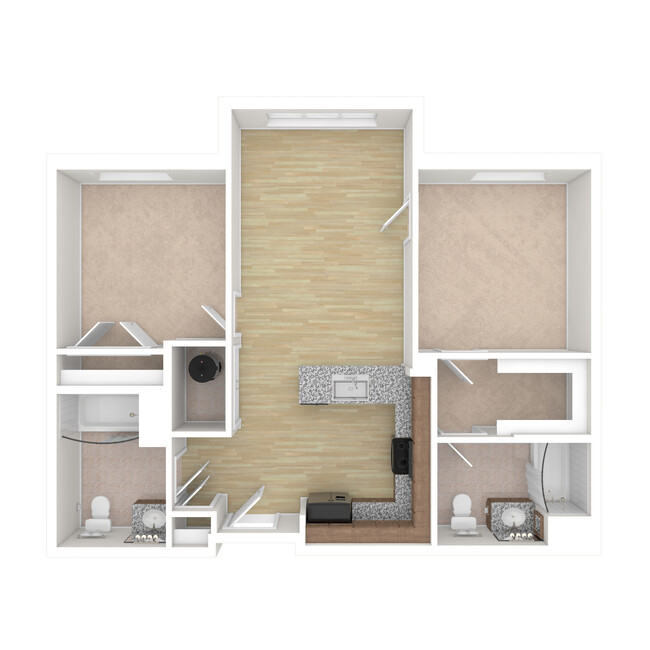 Foxglove - 2 Beds, 2 Baths, 863-973 sq. ft. - Oakwood Meadow Senior Residences