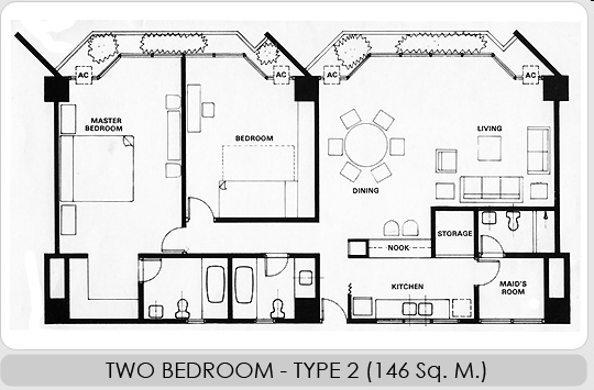 2BR/2.5BA - Echelon Towers