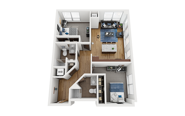 B2-2x2-Floor-Plan-The-Bridges-Dinkytown-Student-Apartments-Minneapolis-MN - The Bridges Dinkytown