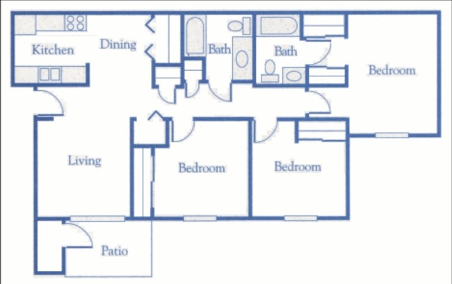 3BR/2BA - Canterbury House Apartments - Tipton