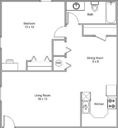 1 Bedroom Deluxe - Gazebo Apartments