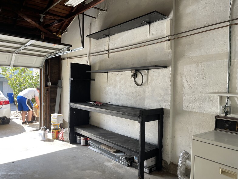 Storage bench in garage - 25409 Belle Porte Ave