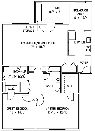 2BR/1BA - Oak Brook Commons