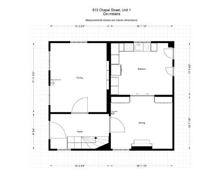 Downstairs Floor Plan - 613 Chapel St