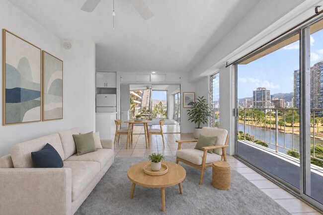 Building Photo - Waikiki 1BR/1BA with Ala Wai Canal & Mountain Views — Wraparound Lanai, Utilities Included