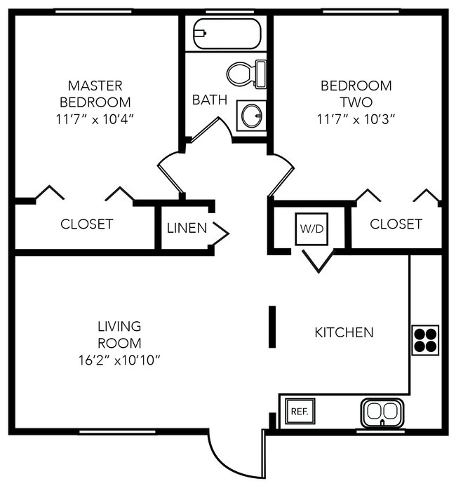 2x1 - 694 Square Feet - Bayshore Flats