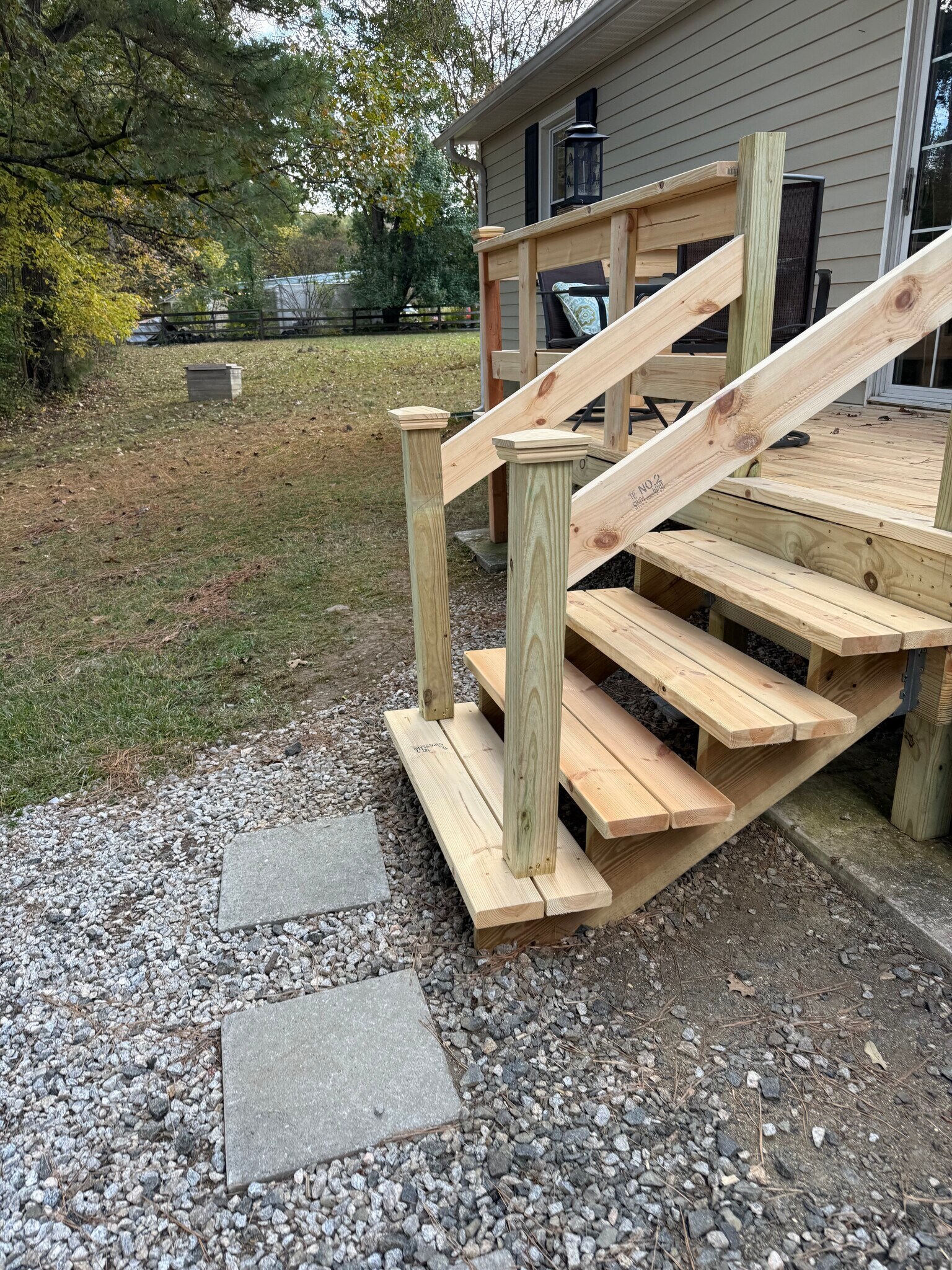 Brand new stairs to private apartment deck and entrance - 718 Dogwood Hill Ln