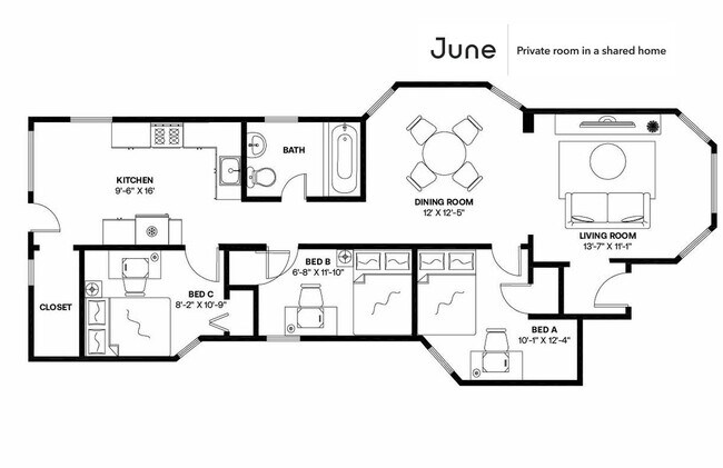 Building Photo - Private bedroom in 3 bed/1 bath Home