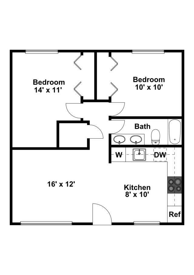 2x1 Garden 2D - Ashli Townhomes