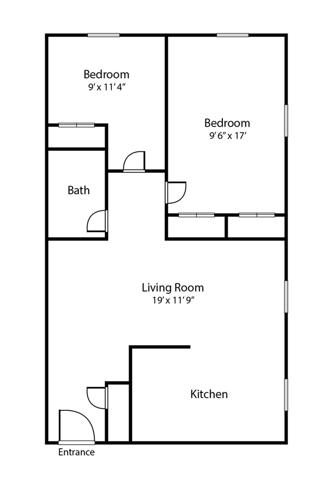 2 Bedroom layout at Morrisville Meadows - Morrisville Meadows