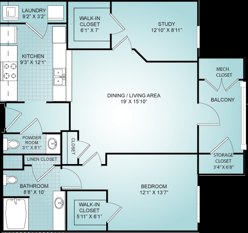 1BR/1.5BA - The Talbot on Granby