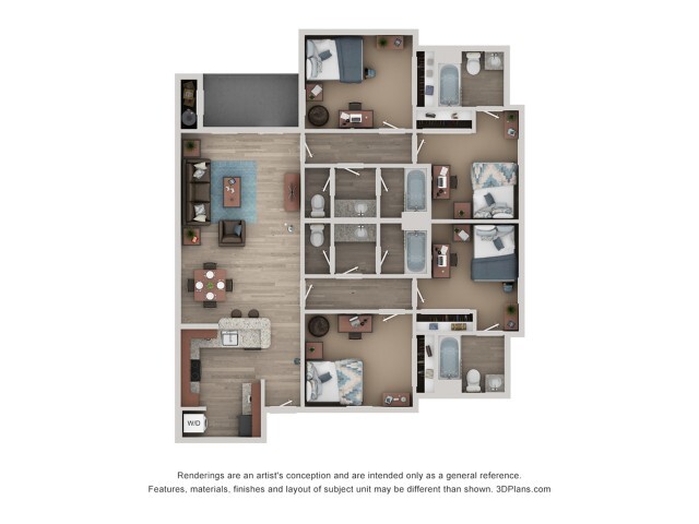 D1 Floor Plan - Flatts at South Campus