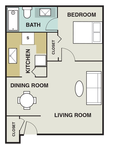 1 Bedroom / 1 Bath - Carmel Manor