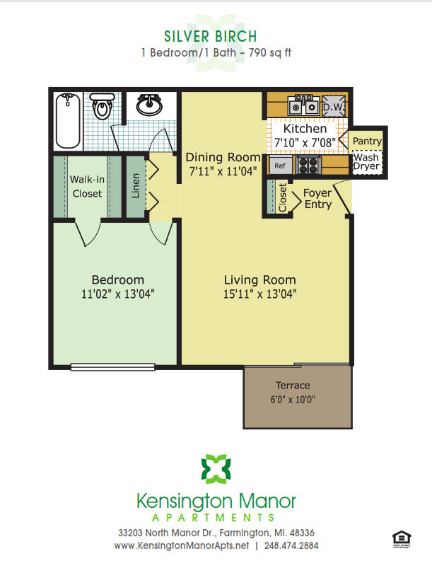 Floorplan - Kensington Manor Apartments