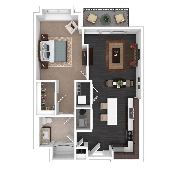 A3 3D Floor plan - Courthouse Square Apartments