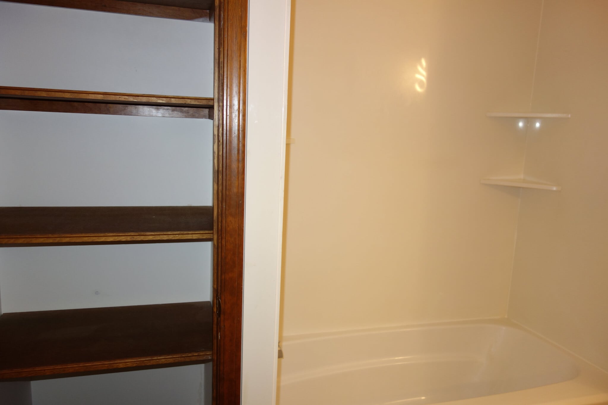 Master bath linen storage and Shower - 7116 S Indianapolis Ave