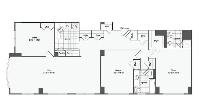 3bed_2bath_1,583sqft-the-social-north-charles-student-spaces-for rent-baltimore-md-21218 - The Social North Charles®