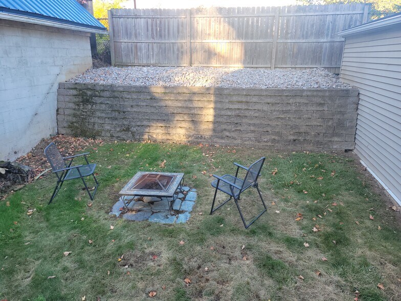 Rear landscape just completed - 469 Maplewood Ave