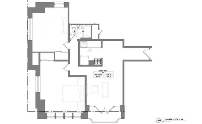 1500 Pine - Apt 405 Floor Plan - 1500 Pine