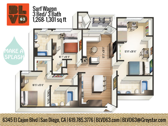 Floorplan - The Rive San Diego