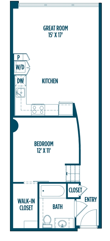 1BR/1BA 690 sqft - Foundry Lofts