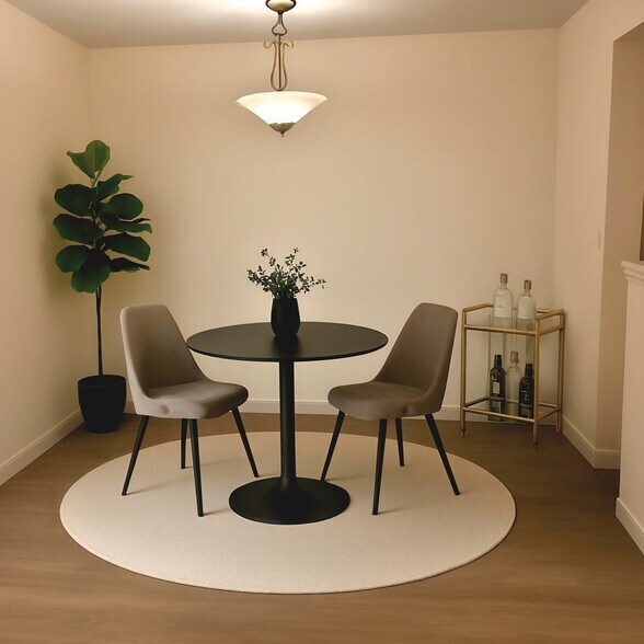 Dining Area Rendering of Virtual Staging for scale. - 9494 Redmond Woodinville Rd NE