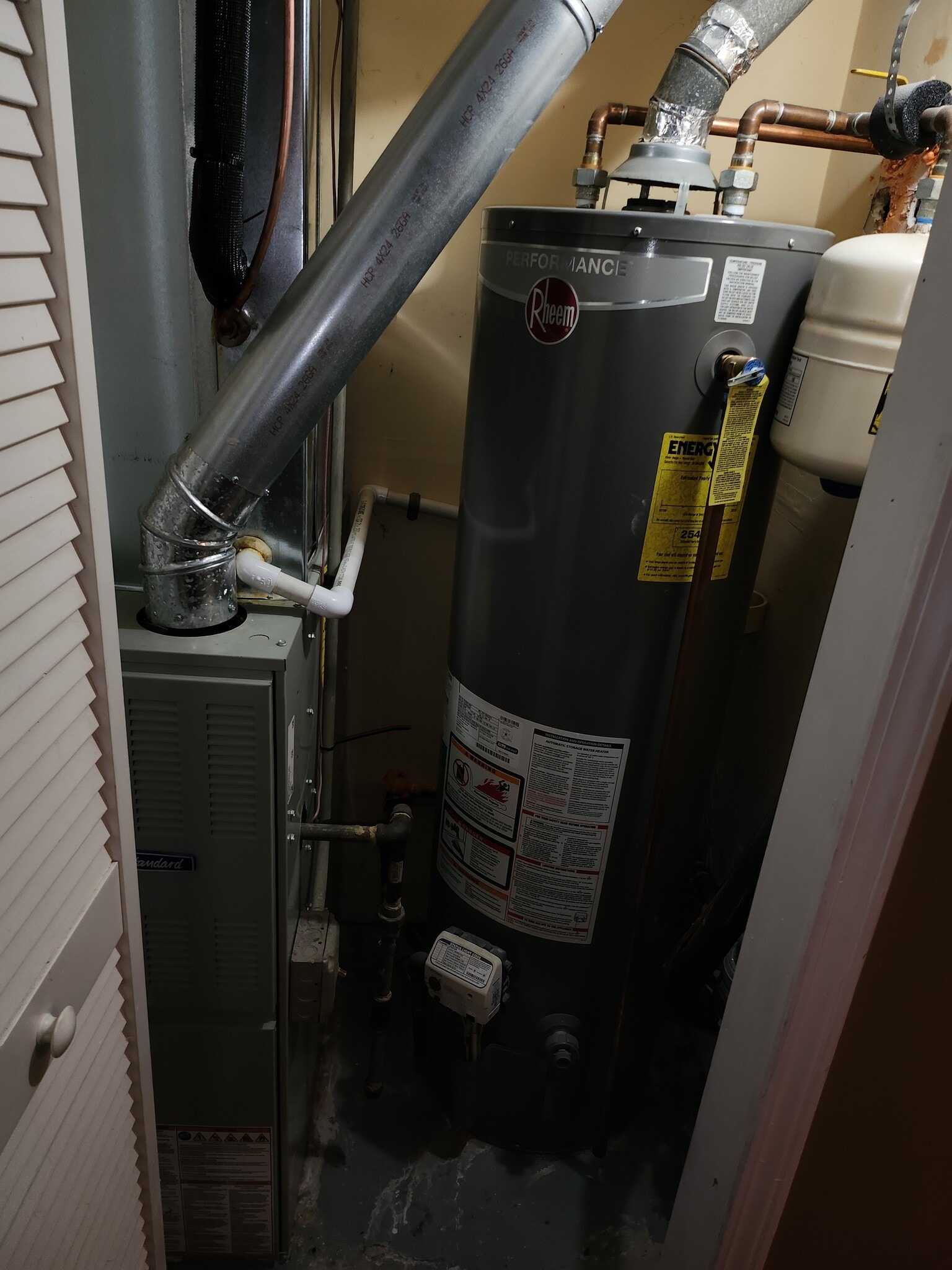 Water heater and furnace inside utility room - 910 Morningside Ln