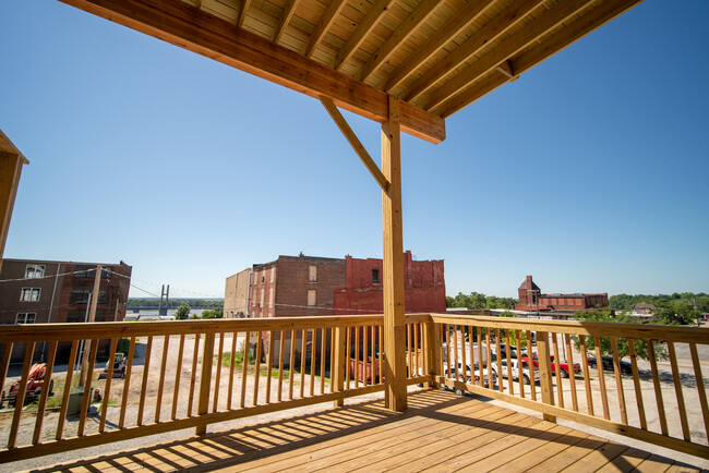 Back Deck, Shared with 1 other Apt (Building in middle of view has since been torn down) - 123 N 4th St