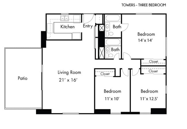 Floorplan - Capitol Towers - Towers and Villas