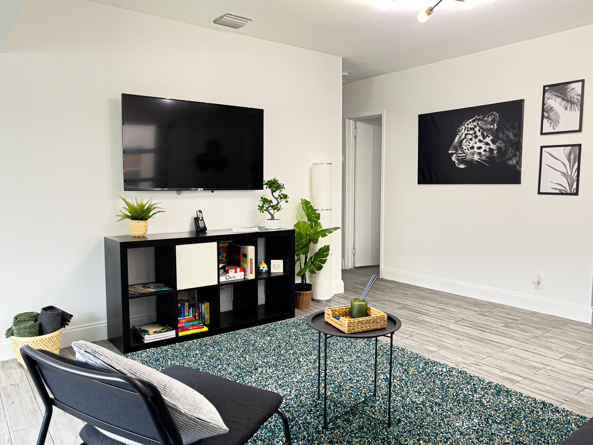 unit A Living room with smart Roku Tv - 854 SW 11th Ct