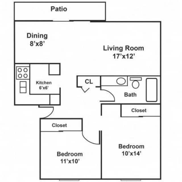 2x1 The Chateau 950 sqft - The Essex