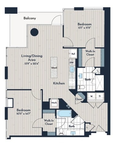 2B-2a1 Floor Plan - Meridian 2250 at Eisenhower Station