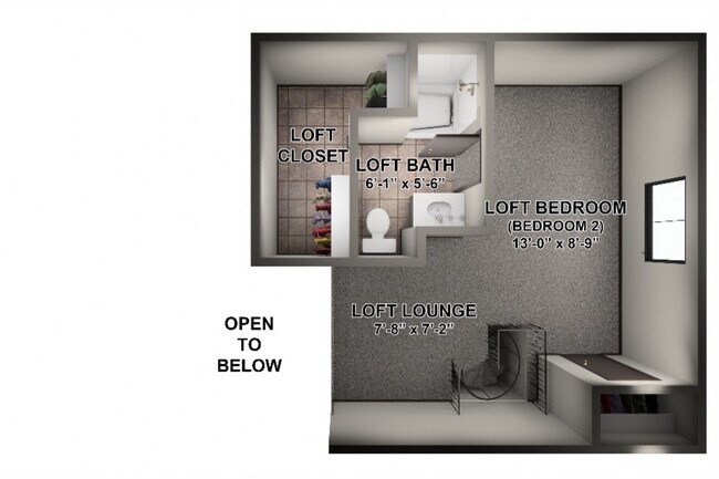 Apartment 2 BR loft upstairs - Kenmore Apartments and Townhomes