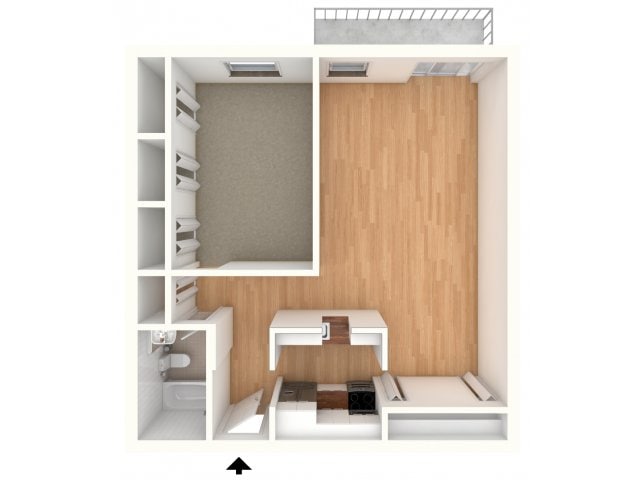 One bedroom floor plan - The Lafayette at Valley Forge