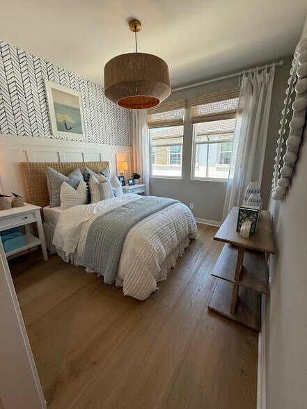 10x10 bedroom, furnished with bed and nightstand. This is virtual staged - 2640 Everly Dr